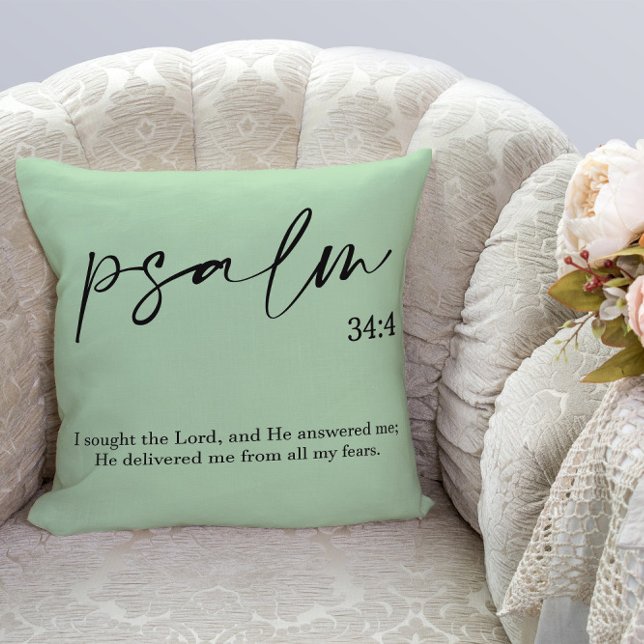 Bible Verse Elegant Green Cushion (Creator Uploaded)