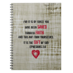 Bible Verse Ephesians 2:8 Notebook