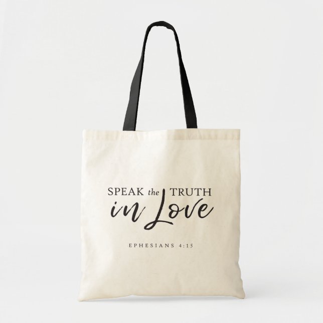 Bible Verse Ephesians 4:15 Love | Christian  Tote Bag (Front)