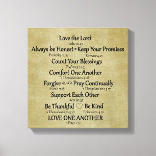 Bible Verse Family Rules Canvas Print