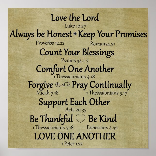 Bible Verse Family Rules Poster (Front)