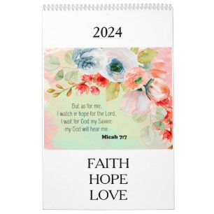 Bible Verse Floral 2024 Calendar