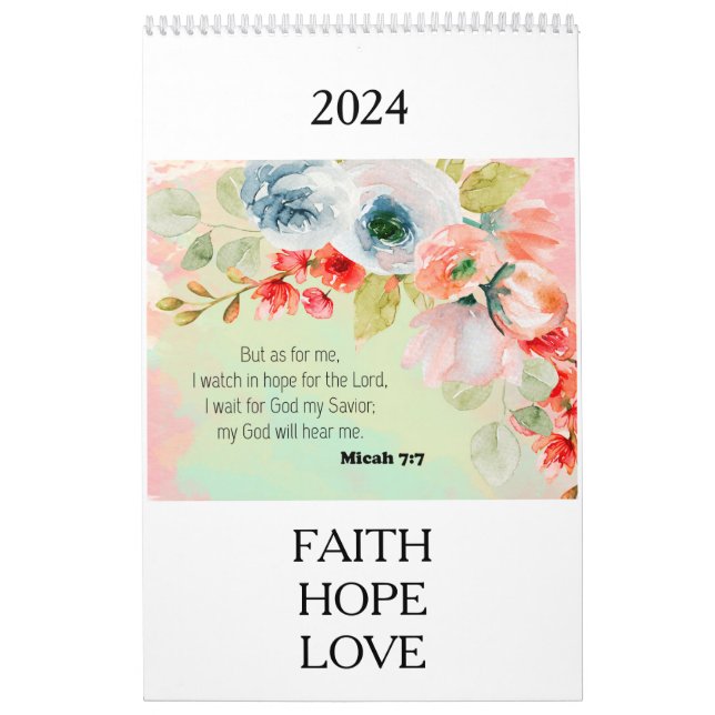 Bible Verse Floral 2024 Calendar (Cover)