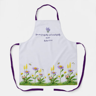Bible Verse Floral Apron