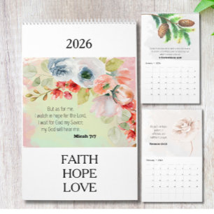 Bible Verse Floral  Calendar 2026
