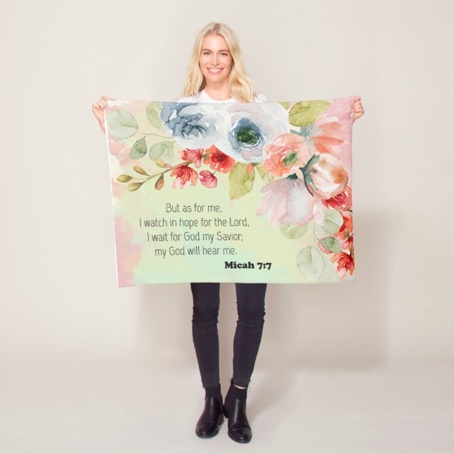 Bible verse floral Fleece Blanket (In Situ)