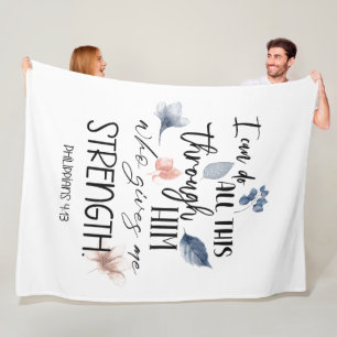 Bible verse Floral   Fleece Blanket