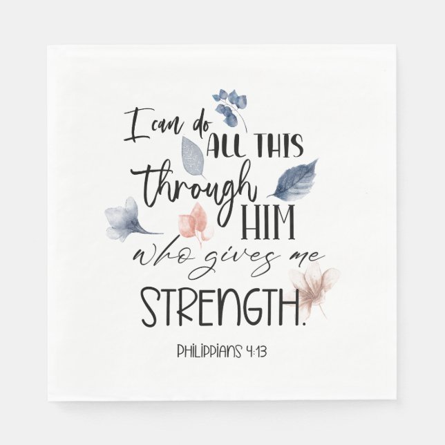 Bible verse Floral  Napkin (Front)