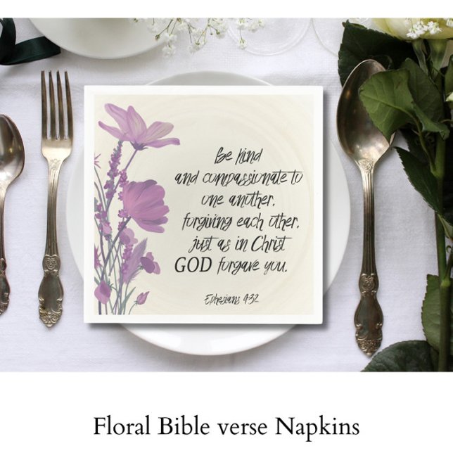 Bible verse Floral Napkin (Creator Uploaded)