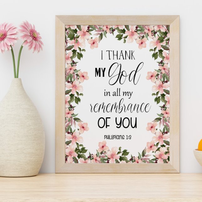Bible verse Floral Philippians Wall Art Poster (Creator Uploaded)