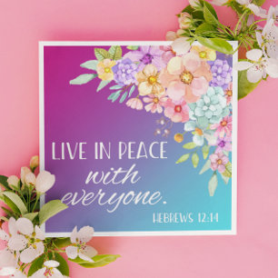 Bible Verse Floral Square  Napkins