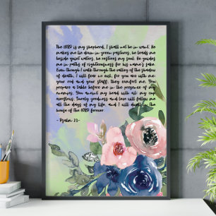 Bible verse floral wall art