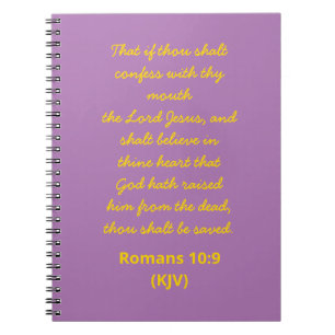 Bible Verse for Salvation Romans 10:9 (KJV) Easter Notebook
