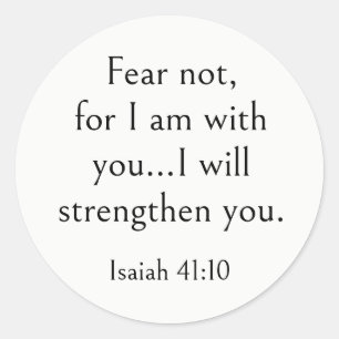 Bible Verse for Stress, Isaiah 41:10, Modern Art Classic Round Sticker