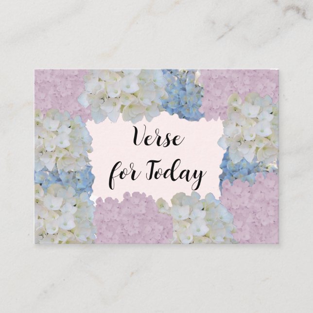 Bible Verse for Today Hydrangeas  Enclosure Card (Front)