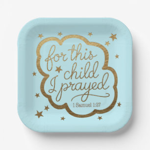 Bible verse from 1 Samuel 1:27 Paper Plate