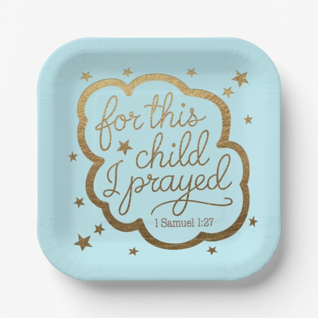 Bible verse from 1 Samuel 1:27 Paper Plate (Front)