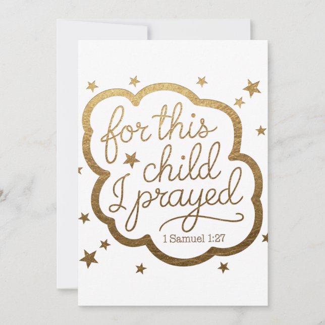 Bible verse from 1 Samuel 1:27 Thank You Card (Front)