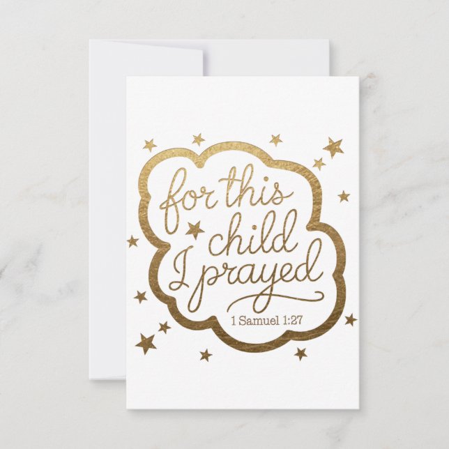 Bible verse from 1 Samuel 1:27 Thank You Card (Front)