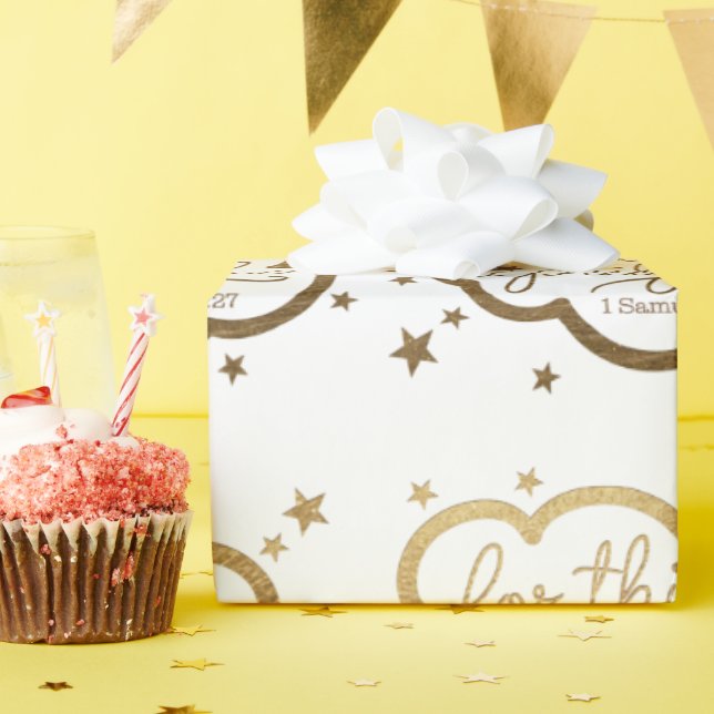Bible verse from 1 Samuel 1:27 Wrapping Paper (Birthday Party)