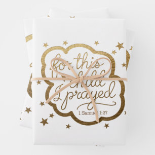 Bible verse from 1 Samuel 1:27 Wrapping Paper Sheet