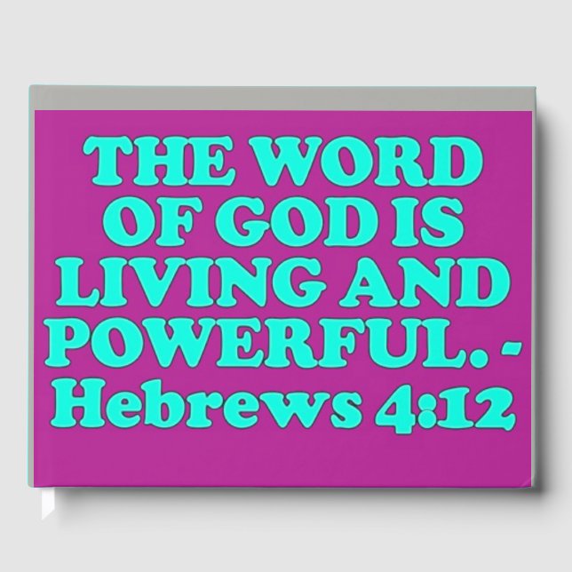 Bible verse from Hebrews 4:12. Guest Book (Front)