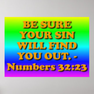 Bible verse from Numbers 32:23. Poster