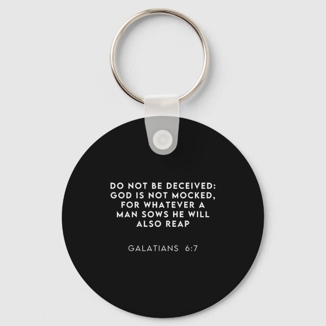 Bible Verse Galatian 6_7 Funny Meme Viral Christia Key Ring (Front)