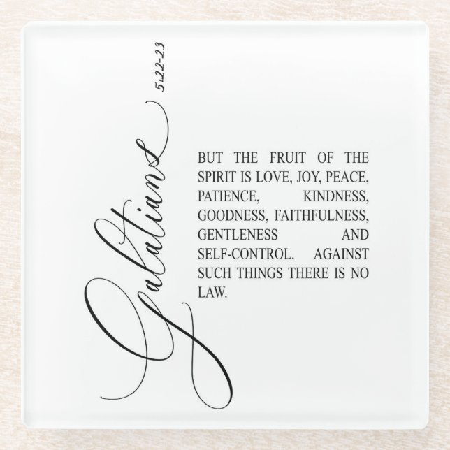 Bible verse Galatians Glass Coaster (Front)