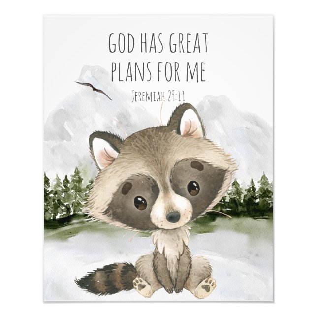 Bible Verse God Has Great Plans for Me Photo Print (Front)