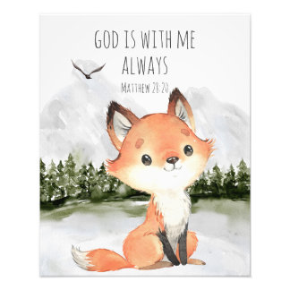 Bible Verse God is with me Always Matthew 28:20 Photo Print