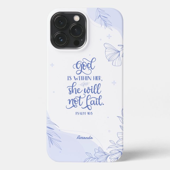 Bible Verse God Is Within Her  iPhone Case (Back)