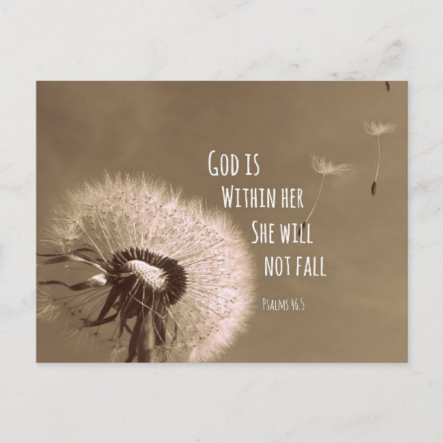 Bible Verse: God is within her, she will not fall Postcard (Front)