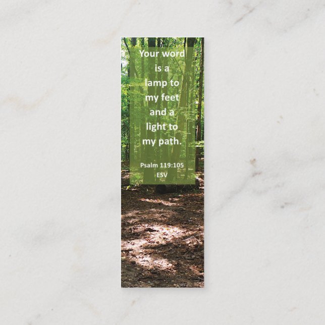 Bible Verse GOD's Word Leads Me Mini Bookmark Mini Business Card (Back)