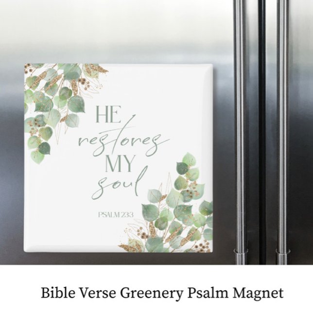 Bible Verse Greenery Psalm Magnet (Creator Uploaded)
