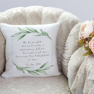 Bible verse greenery  throw pillows
