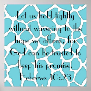 bible verse Hebrew 10:23 reminder Poster