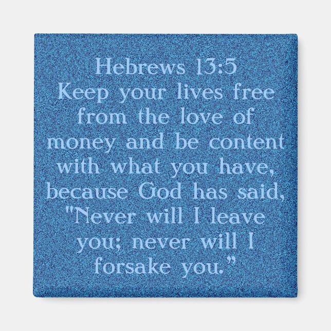 Bible verse Hebrews 13:5 magnet (Front)