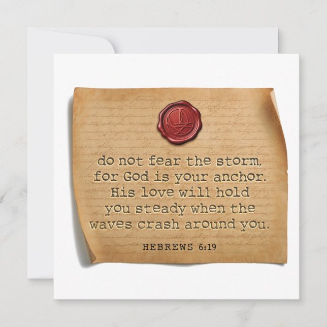 BIBLE VERSE - Hebrews 6:19 - Personalized Notecard (Front)