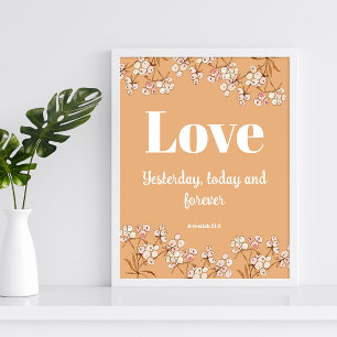 Bible verse Hebrews Light Terracota Floral Poster