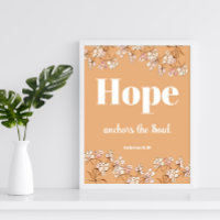 Bible verse Hebrews Light Terracota Floral  Poster