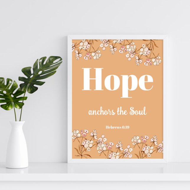 Bible verse Hebrews Light Terracota Floral  Poster (Creator Uploaded)