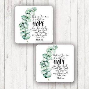Bible Verse Hope Eucalyptus Square Sticker