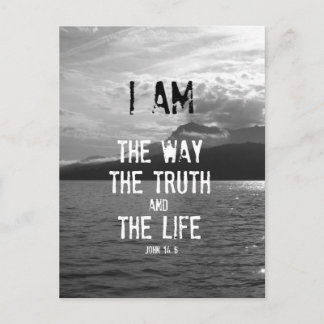 Bible Verse: I am the Way, Truth, Life Postcard