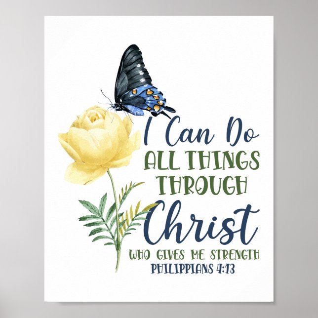 Bible Verse I Can Do All The Things Through Christ Poster (Front)