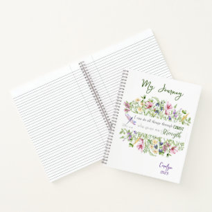 Bible Verse I Can Do All Things Elegant Botanical  Notebook