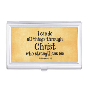 Bible Verse: I can do all things through Christ Business Card Holder