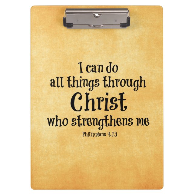 Bible Verse: I can do all things through Christ Clipboard (Front)