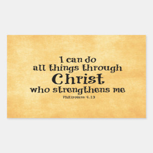 Bible Verse: I can do all things through Christ Rectangular Sticker