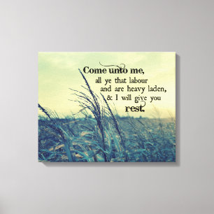 Bible Verse I will give you Rest Canvas Print